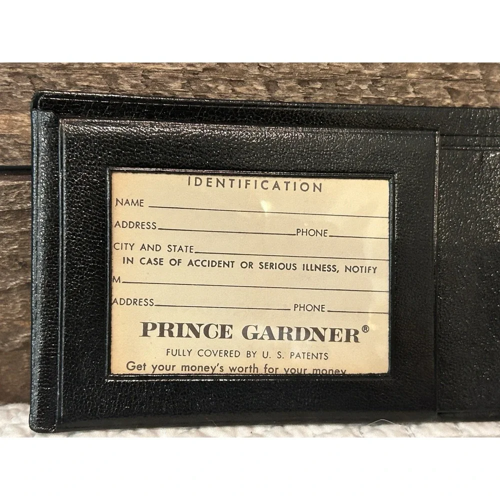 Prince Gardner Banker Men's Leather Bifold Wallet Banker Top Grain Cowhide Black